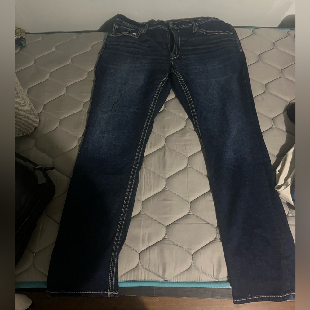 Buckle Men's Dark Blue relaxed taper Leg Jeans
